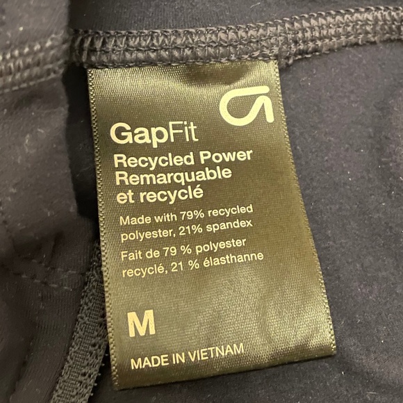 GapFit Recycled Brushed Power Zip Up Hoodie Jacket Dark Blue Size M EUC! - Picture 3 of 7